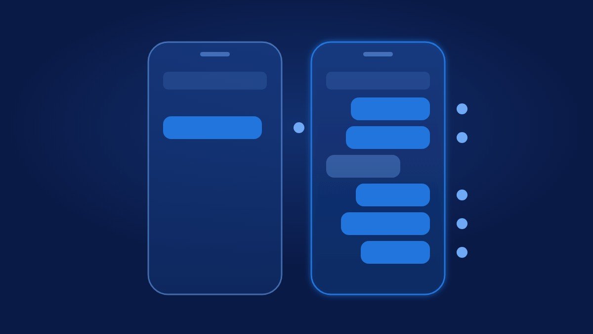 mockup sms vs whatsapp baloes