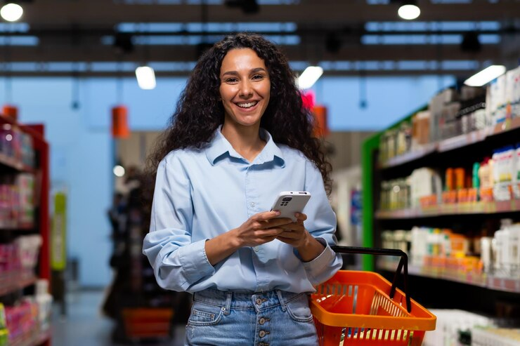 profissional usando smartphone para análise de dados, destacando soluções digitais para gerenciamento empresarial através de aplicativos móveis.