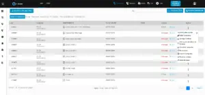 Menu de ações da campanha com opções para ativar envio e importar lista de contatos